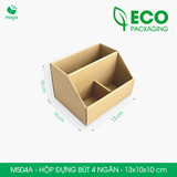  MS04A - Hộp đựng bút 4 ngăn lắp ráp bằng giấy carton - 13x10x10 cm 