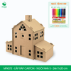  MFK07E - Nhà giấy lắp ráp bằng carton - Ngôi nhà 5 - 24x11x20 cm 