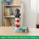  MFK07V - Nhà giấy lắp ráp bằng carton - Mẫu 22 - 19x10x29 cm 