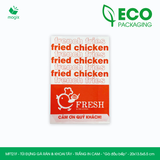  MFT21F - Túi giấy đựng gà rán & khoai tây chiên - Trắng - In cam - "Gà đầu bếp" - 20x13.5x5.5 cm 