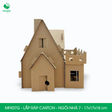  MFK07G - Nhà giấy lắp ráp bằng carton - Mẫu 7 - 17x17x18 cm 