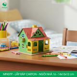  MFK07P - Nhà giấy lắp ráp bằng carton - Ngôi nhà 16 - 14x13x12 cm 
