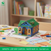  MFK07N - Nhà giấy lắp ráp bằng carton - Ngôi nhà 14 - 16x14x9 cm 