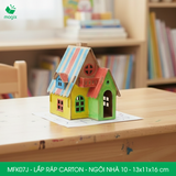  MFK07J - Nhà giấy lắp ráp bằng carton - Ngôi nhà 10 - 13x11x16 cm 
