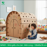  MFK01 - 101x84x78 cm - Nhà giấy carton lớn lắp ghép cho bé - Hình mái cong 