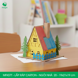  MFK07T - Nhà giấy lắp ráp bằng carton - Mẫu 20 - 19x21x19 cm 