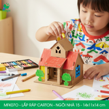  MFK07O - Nhà giấy lắp ráp bằng carton - Ngôi nhà 15 - 14x11x14 cm 