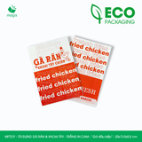  MFT21F - Túi giấy đựng gà rán & khoai tây chiên - Trắng - In cam - "Gà đầu bếp" - 20x13.5x5.5 cm 