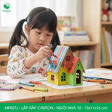  MFK07J - Nhà giấy lắp ráp bằng carton - Ngôi nhà 10 - 13x11x16 cm 