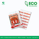  MFT21E - Túi giấy đựng gà rán & khoai tây chiên - Trắng - In cam & đen - "Hộp gà rán" - 20x13.5x5.5 cm 