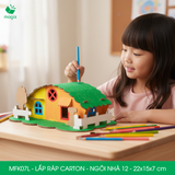  MFK07L - Nhà giấy lắp ráp bằng carton - Ngôi nhà 12 - 22x15x7 cm 