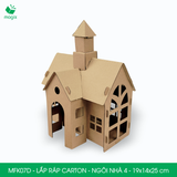  MFK07D - Nhà giấy lắp ráp bằng carton - Ngôi nhà 4 - 19x14x25 cm 