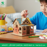  MFK07P - Nhà giấy lắp ráp bằng carton - Ngôi nhà 16 - 14x13x12 cm 
