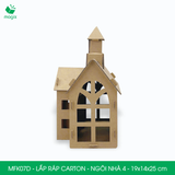  MFK07D - Nhà giấy lắp ráp bằng carton - Mẫu 4 - 19x14x25 cm 