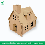  MFK07B - Nhà giấy lắp ráp bằng carton - Ngôi nhà 2 - 16x15x19 cm 
