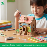  MFK07S - Nhà giấy lắp ráp bằng carton - Mẫu 19 - 21x19x19 cm 