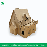  MFK07G - Nhà giấy lắp ráp bằng carton - Mẫu 7 - 17x17x18 cm 