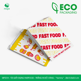  MFT21H - Túi giấy đựng fastfood - Trắng - In đỏ & vàng - "Yummy" - 20x13.5x5.5 cm 