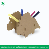 MFK08D - Đựng bút & kệ điện thoại lắp ráp carton - Khủng long - 15x6x10 cm 
