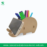  MFK08x - Đựng bút & kệ điện thoại lắp ráp carton hình thú - Nhiều mẫu 
