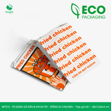  MFT21E - Túi giấy đựng gà rán & khoai tây chiên - Trắng - In cam & đen - "Hộp gà rán" - 20x13.5x5.5 cm 