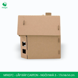  MFK07C - Nhà giấy lắp ráp bằng carton - Ngôi nhà 3 - 17x14x14 cm 