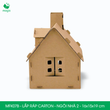  MFK07B - Nhà giấy lắp ráp bằng carton - Ngôi nhà 2 - 16x15x19 cm 