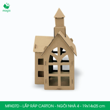  MFK07D - Nhà giấy lắp ráp bằng carton - Ngôi nhà 4 - 19x14x25 cm 
