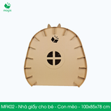 MFK02 - 101x84x78 cm - Nhà giấy carton lớn lắp ghép cho bé - Con mèo 