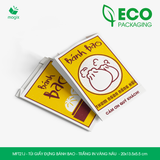  MFT21J - Túi giấy đựng bánh bao - Trắng - In vàng & nâu - 20x13.5x5.5 cm 