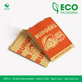  MFT21A - Túi giấy đựng burger - Vàng - In cam - "Best in town" - 20x13.5x5.5 cm 