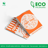  MFT21G - Túi giấy đựng fastfood - Trắng - In cam - "Eat and Smile" - 20x13.5x5.5 cm 