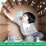  MFK01 - 101x84x78 cm - Nhà giấy carton lớn lắp ghép cho bé - Hình mái cong 