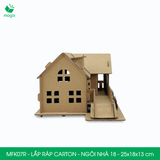  MFK07R - Nhà giấy lắp ráp bằng carton - Mẫu 18 - 25x18x13 cm 