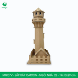 MFK07V - Nhà giấy lắp ráp bằng carton - Mẫu 22 - 19x10x29 cm 