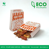  MFT21G - Túi giấy đựng fastfood - Trắng - In cam - "Eat and Smile" - 20x13.5x5.5 cm 