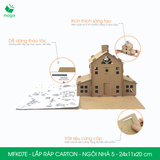  MFK07E - Nhà giấy lắp ráp bằng carton - Ngôi nhà 5 - 24x11x20 cm 
