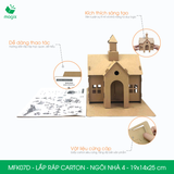  MFK07D - Nhà giấy lắp ráp bằng carton - Ngôi nhà 4 - 19x14x25 cm 