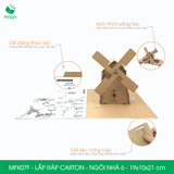  MFK07F - Nhà giấy lắp ráp bằng carton - Ngôi nhà 6 - 19x10x21 cm 