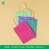  MTG6P - 20x14x7 cm - Túi giấy có quai màu tím purple 