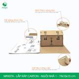  MFK07A - Nhà giấy lắp ráp bằng carton - Ngôi nhà 1 - 19x10x13 cm 