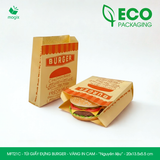  MFT21C - Túi giấy đựng burger - Vàng - In cam - "Nguyên liệu" - 20x13.5x5.5 cm 