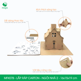  MFK07B - Nhà giấy lắp ráp bằng carton - Ngôi nhà 2 - 16x15x19 cm 