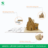  MFK07G - Nhà giấy lắp ráp bằng carton - Mẫu 7 - 17x17x18 cm 