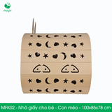  MFK02 - 101x84x78 cm - Nhà giấy carton lớn lắp ghép cho bé - Con mèo 