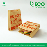  MFT21A - Túi giấy đựng burger - Vàng - In cam - "Best in town" - 20x13.5x5.5 cm 