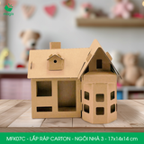  MFK07C - Nhà giấy lắp ráp bằng carton - Ngôi nhà 3 - 17x14x14 cm 