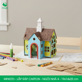  MFK07D - Nhà giấy lắp ráp bằng carton - Mẫu 4 - 19x14x25 cm 