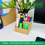 MS04A - Hộp đựng bút 4 ngăn lắp ráp bằng giấy carton - 13x10x10 cm 
