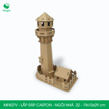  MFK07V - Nhà giấy lắp ráp bằng carton - Mẫu 22 - 19x10x29 cm 